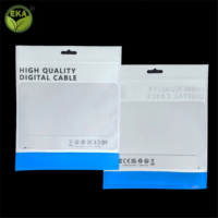Custom Digital Cable Packaging Bags Computer Cable 3 Side Sealing Packaging Pouch Zipper Bag with clear Window
