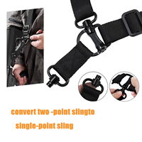 Kit de Sangle Tactique pour Arme à Feu à Deux Points, Support Pivotant QD en Métal Usiné CNC, Sangle en Nylon Réglable Rotative à 360°, Robuste pour l'Extérieur