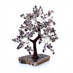 Arbre en pierre d'agate fait main de haute qualité, design moderne, durable, personnalisable pour bureau/salle de séjour, idée cadeau porte-bonheur - Product Image 1