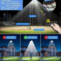 Lampu Jalan LED 3000W kuat, lampu luar ruangan Super terang 800000LM 3 mode Sensor gerak halaman taman lampu jalan tahan air