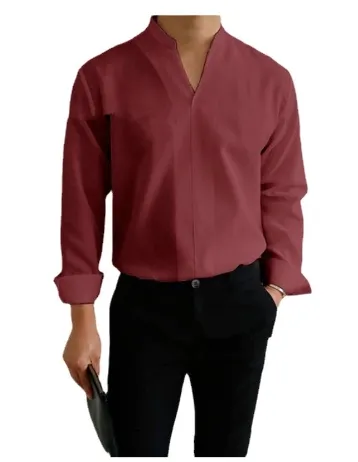 उच्च गुणवत्ता अनुकूलित एक टुकड़ा ड्रॉप शिपिंग मुद्रित पल्लोवर लंबी आस्तीन स्टैंड कॉलर पुरुषों की शर्ट