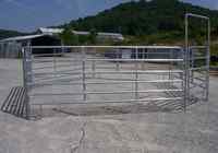 Clôture portable pour chevaux Haotian, panneau de clôture en acier pré-galvanisé, clôture de cour, hauteur 6'-9', enclos pour poneys/alpaca, modélisation 3D