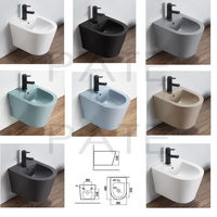 WC suspendu en céramique noir mat de haute qualité avec réservoir encastré, cuvette sans rebord, ensemble de toilettes