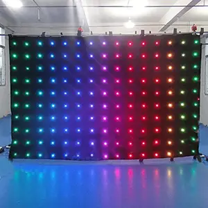 RK 点燃的背景舞台窗帘 LED 明星背景星光织物 RGB 视频显示布可以改变图形