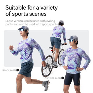 <span class=keywords><strong>Maglia</strong></span> da <span class=keywords><strong>Ciclismo</strong></span> ROCKBROS Traspirante Antivento Stampata Oversize a Maniche Lunghe per Bici da Montagna e Strada Top Casual Unisex - Product Image 4