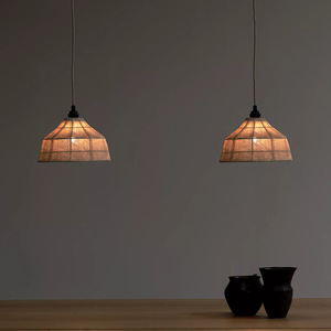 Lampe suspendue Wabi Sabi ronde, base d'ampoule E27, diamètre 30 40 50 60 cm, pour restaurant, bar, café, style chinois - Product Image 1