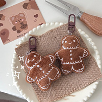 Porte-clés Pendentif de Noël en Tissu, Motif Bonhomme de Pain d'Épices Mignon, Accessoire pour Sac à Dos, Jouet Alimentaire de Simulation