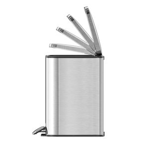 Defender series waste bin in acciaio inossidabile soft close rettangolo pattumiera bidone della spazzatura del bagno - Product Image 6