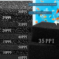 Mousse filtrante en polyuréthane réticulé à cellules ouvertes 30 PPI, tampon filtrant en éponge biologique, mousse découpable sur mesure pour aquarium