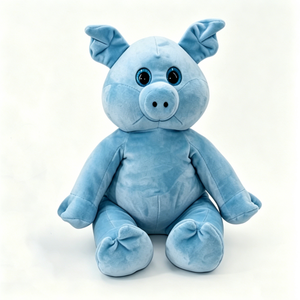 Peluche de Cerdo Gordito Azul Claro Personalizable, Peluche Suave Kawaii, Lindo Peluche de Cerdo de Ojos Grandes para Niños - Product Image 1