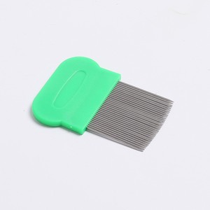 Sisir Hewan Peliharaan Baja Anti Karat Plastik Biru Tua Biru Muda Hijau Pink Kemasan Kantong OPP - Product Image 3