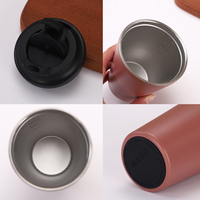 Tasse de gobelet de voiture de voyage en acier inoxydable éco-durable de 12oz/500ml tasse cadeau recyclable avec doublure en céramique