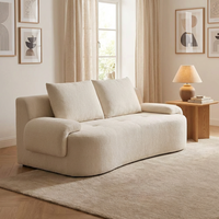 Canapé compact Cozy Corner sous emballage sous vide, canapé sans armature avec tissu en microfibre doux, siège de salon pour la détente