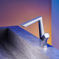 Robinet de lavabo moderne à poignée unique Lusa, chaud/froid, cartouche en céramique, alliage de zinc, trou unique, montage sur plan, robinets à débit contrôlé pour hôtel