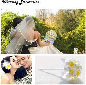 Pince à cheveux artisanale en fleurs d'œuf artificielles de frangipanier, 4-11 cm, pour les vacances en bord de mer - Product Image 6