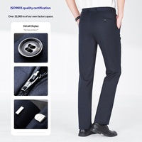 Lacivert Su ve Yağ Geçirmez Leke Tutmaz Esnek Erkek İş-Günlük Pantolon Düz Paça Slim Fit Kırışmaz Takım Elbise Pantolonu