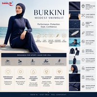 Burkini imprimé léopard pour femme, entièrement couvrant, protection solaire, entièrement personnalisable, maillot de bain modeste pour la plage et les centres de villégiature (OEM/ODM)