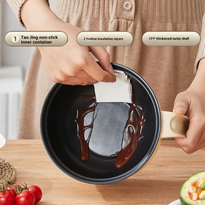 Olla Eléctrica Multifuncional para Cocina de Hotel, Tapa de Vidrio Templado, Capacidad de 1.8L, Revestimiento Antiadherente para Hogar y Dormitorio - Product Image 6