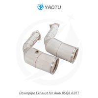 Downpipe Knalpot Katalitik 3-arah YT dari Baja Tahan Karat, Suku Cadang Sistem Knalpot Aftermarket untuk Audi RSQ8 4.0TT