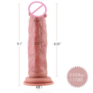 Hismith 9.1 "yumuşak silikon titreşimli yapay penis titreşim ve rotasyon fonksiyonu KlicLok sistemi ile seks makinesi eki yapay penis - Product Image 5
