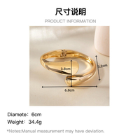 Bracelet manchette minimaliste en forme de goutte d'eau, plaqué or poli, style moderne, idéal pour un cadeau