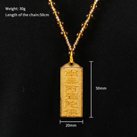FUTUJI Acier Inoxydable Bouddhiste Pendentif Plaque Amitabha Bouddha les Écritures Bouddhistes Cadeaux Religieux
