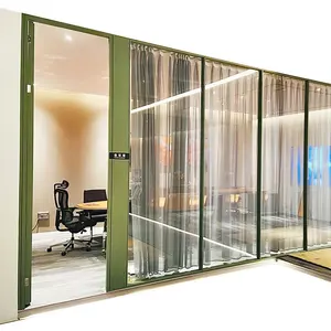 Geriffelte Glaswand Trennwand Büro dekorative Glasscheibe