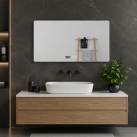 Miroir de salle de bain intelligent à LED avec capteur tactile, étanche, anti-buée, rétroéclairé, pour hôtel, appartement, projet, spa