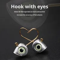 Hameçon de pêche Brave Micro Luminous 3D Fish Eye Root, version améliorée, pour la pêche au bar et au mandarin, leurre pour la pêche au fond en mer et sur la plage, petit modèle