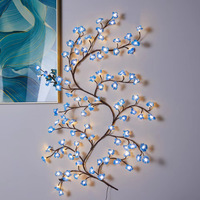 Guirlande lumineuse LED en rotin simulé, PVC pliable, motif branche d'arbre, IP65, fleurs de cerisier, fleurs de prunier, décoration murale de chambre