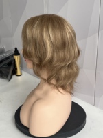 Perruques sans colle prêtes à être expédiées, en cheveux humains bruts, entièrement nouées à la main, base en soie, coupe courte pixie, pour femmes souffrant d'alopécie