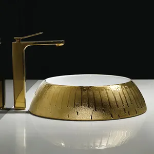 HEGII — comptoir rond en porcelaine, décor de luxe, en céramique, bol de salle de bains, lavabo, pour hôtel