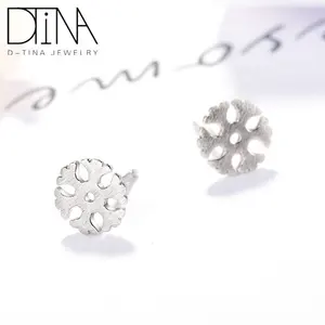 DTINA 925 纯银耳钉时尚雪花耳环