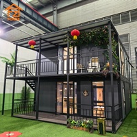 Maisons préfabriquées prêtes à l'emploi à l'ouverture, 2 étages, maison conteneur modulaire extensible