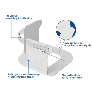 Khóa tấm chủ sở hữu thiết lập của 4 bedsheet khóa chủ được trang bị tấm Fastener Nệm tightener Kit tấm ga trải giường chủ với khóa dải - Product Image 2