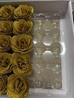 Flauschige Seiden-Kunstrosen in Großpackung, Glitzer-Rosen im Kristall-Stil, Künstliche Rosenköpfe für Hochzeitsdekoration, Großhandel