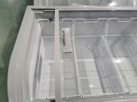 Congélateur commercial horizontal à îlot profond avec porte en verre trempé pour supermarché, congélateur combiné pour aliments surgelés