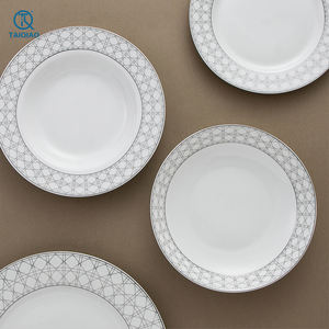 Nouvelle collection TQ : Services <span class=keywords><strong>de</strong></span> table en <span class=keywords><strong>porcelaine</strong></span> <span class=keywords><strong>de</strong></span> luxe, résistants au micro-ondes, motif losanges, vaisselle et assiettes nordiques - Product Image 3
