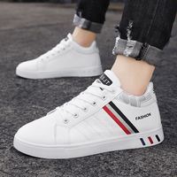 Baskets basses tendance pour hommes, respirantes, blanches, décontractées, légères, pour le skateboard et l'extérieur en toutes saisons