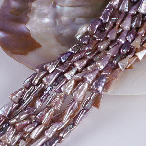 Perles semi-finies triangulaires baroques violettes naturelles, perles colorées pour collier, bijoux DIY pour la fabrication de bracelets et de colliers - Product Image 2