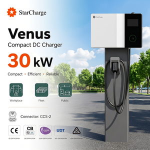 เครื่องชาร์จไฟฟ้ากระแสตรงแบบติดผนังขนาดกะทัดรัด Starcharge Venus 30kW ประสิทธิภาพ 95% รองรับรถยนต์ไฟฟ้า 99% เครื่องชาร์จเร็วสำหรับสถานที่ทำงาน - Product Image 1