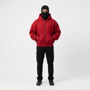 Nouvel Arrivage – Sweat à Capuche Zippé Personnalisé pour Homme, Hiver, Épais, avec Masque Intégré, Haute Qualité, Balaclava 100% Coton, Séchage Rapide - Product Image 1