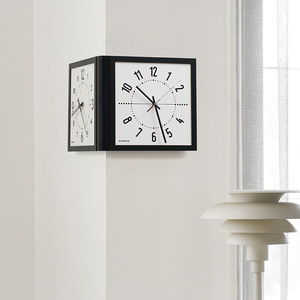 Reloj de pared de doble cara, rectangular, funciona con pilas, movimiento de cuarzo, para sala de estar - Product Image 2
