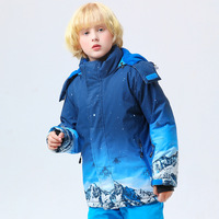 Ensemble de Combinaison de Ski pour Enfants, à Capuche, Garçons et Filles, Épais et Chaud, Imperméable 10 000 mm, Respirant, Anti-UV