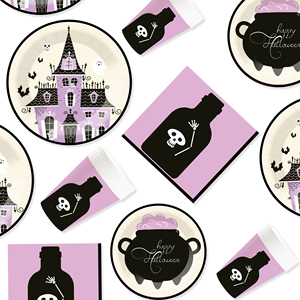 DAMAI - Juego de Vajilla Desechable para Fiesta de Halloween, Recuerdo de Cumpleaños para 8 Personas, Platos, Vasos y Servilletas de Papel para Halloween - Product Image 2