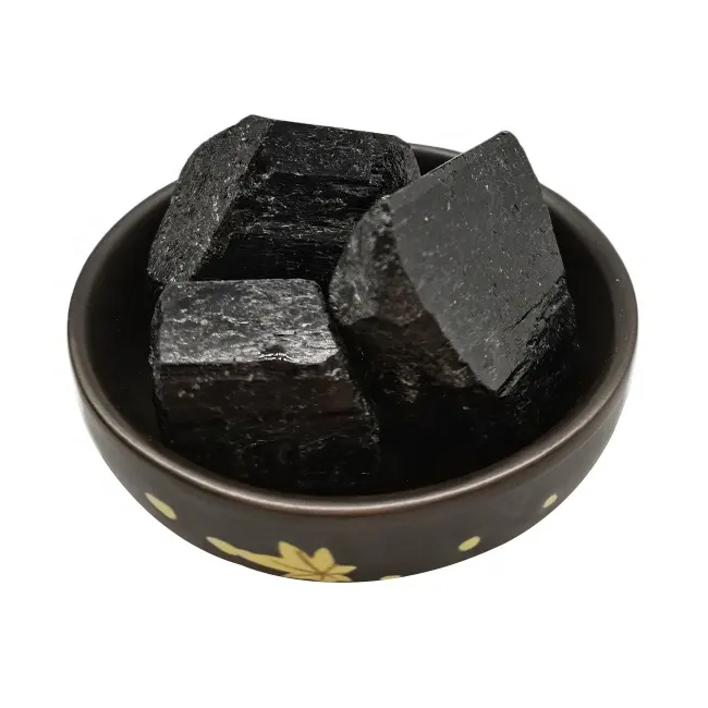 Cristales ásperos de alta calidad Turmalina negra cruda natural utilizada para la curación