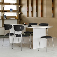 Ensemble table et chaises de salle à manger moderne en pierre, extensible et pliable, résistant à la chaleur et aux rayures, design compact pour petites écoles et hôtels