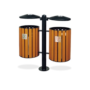Bin Supplier Waste Bin Wholesale Recycle Pvc Waste Bin And Outdoor Dust Bin Wooden Trash Bin For Park Rubbish Can