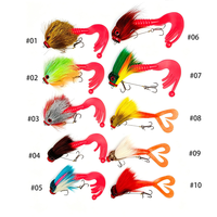 Umpan Tikus Air Laut Dalam 80g Baru untuk Memancing dari Kapal dengan Kail Tiga Mata, Umpan Lunak Swimbait Bucktail Mouse Lure untuk Memancing Ikan Pike