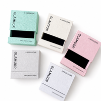 Boîte à bijoux personnalisée avec tiroir coulissant en papier texturé, doublure noire rembourrée, boîte cadeau pour échantillons cosmétiques, logo personnalisé OEM